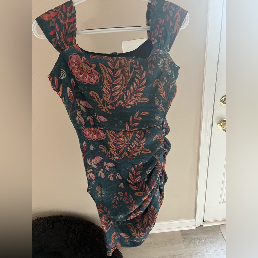 Averie green dress with floral details M